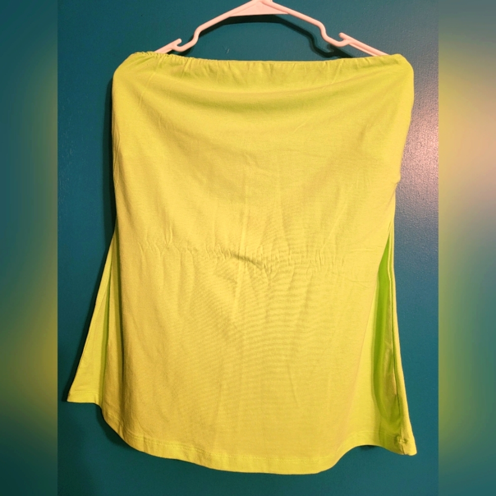 Neon Green Casual Tube Top